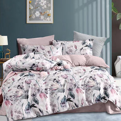 Petal Harmony Bed Sheet Set - Without Filling 6 Pcs - 4 Pillow Covers - 1 Bedsheet - 1 Duvet Cover