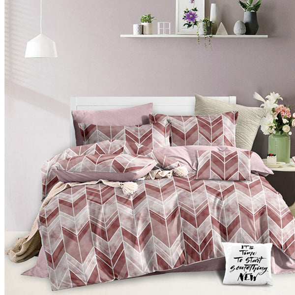 Vivid Stripes Bed Sheet Set - Without Filling- 6 Pcs - 4 Pillow Covers - 1 Bedsheet - 1 Duvet Cover