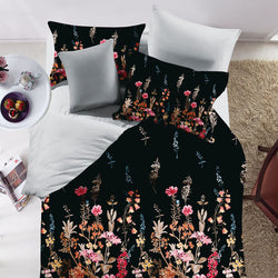 Midnight Garden Bed Sheet Set - Without Filling- 6 Pcs - 4 Pillow Covers - 1 Bedsheet - 1 Duvet Cover