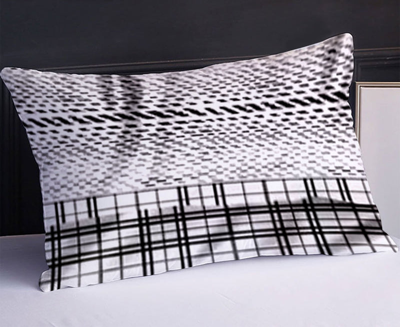 Monochrome Symphony Bed Sheet Set - Without Filling - 6 Pcs - 4 Pillow Covers - 1 Bedsheet - 1 Duvet Cover