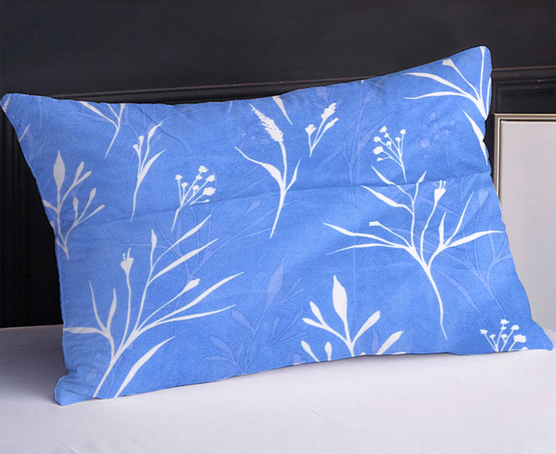 Azure Botanics Bed Sheet Set - Without Filling- 6 Pcs - 4 Pillow Covers - 1 Bedsheet - 1 Duvet Cover