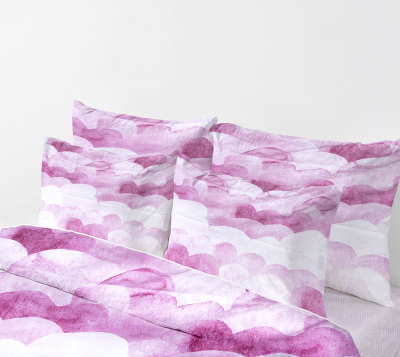 Cotton Candy Clouds Bed Sheet Set - Without Filling- 6 Pcs - 4 Pillow Covers - 1 Bedsheet - 1 Duvet Cover